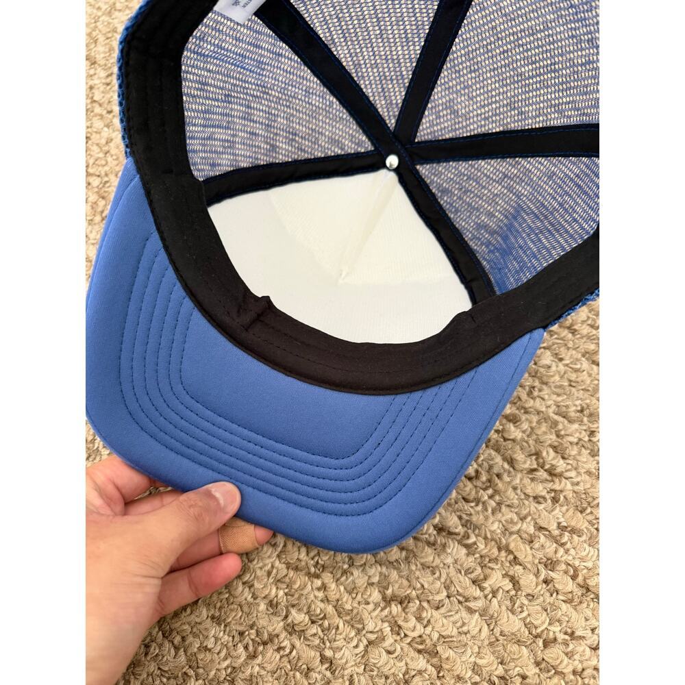 PARKE | NEW Blue Hot Dog Graphic Limited Edition Snap Back Trucker Hat Summer - Picture 6 of 10